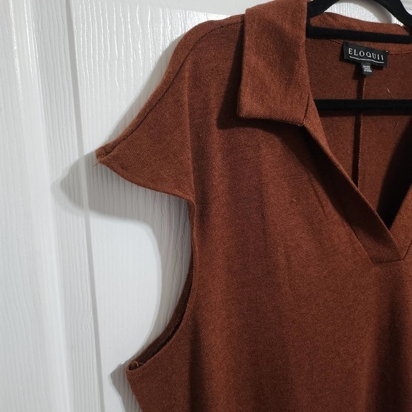 Eloquii Womens Rust Colored Stretchy Cap‎ Sleeve Dress Size 22/24 - Picture 2 of 5